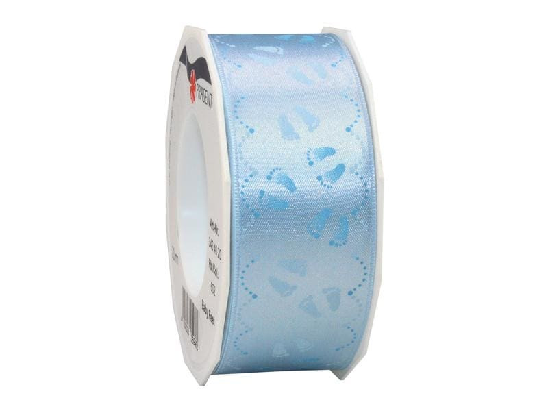 Pattberg Geschenkband Baby Feet 4 cm x 20 m, Blau