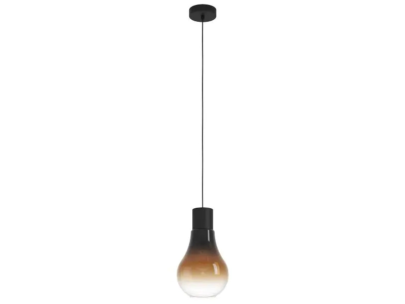 EGLO Leuchten Pendelleuchte CHASELY 1x E27 Schwarz/Braun