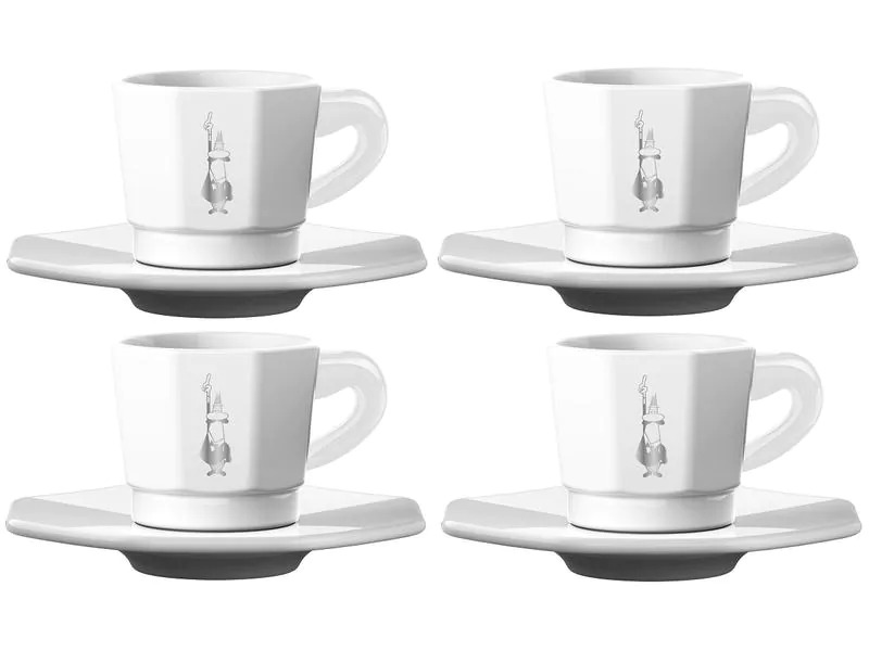 Bialetti Espressotasse 80 ml, 4 Stück, Weiss