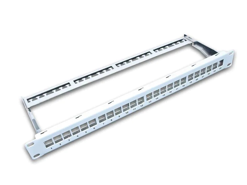 Wirewin Patchpanel 24 Port, Keystone, 1HE 19-Rack Grau