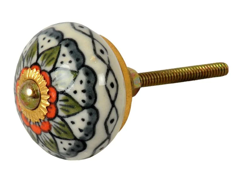 Tranquillo Möbelgriff handgemacht, Ø 4 cm, Mehrfarbig/Gold