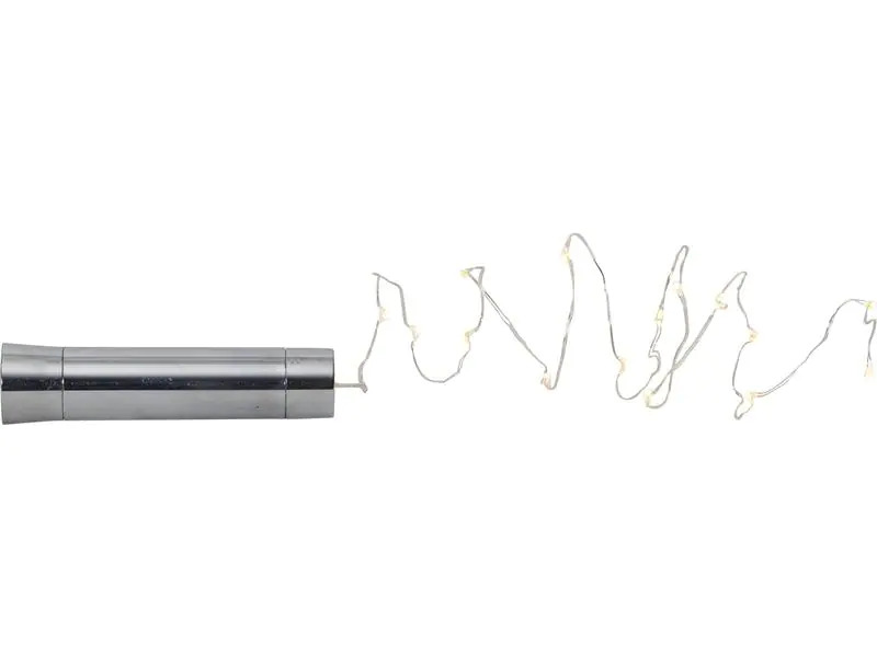 Star Trading LED Lichterkette Angel Hair Dew Drop, 15 LED, 75 cm, Silber