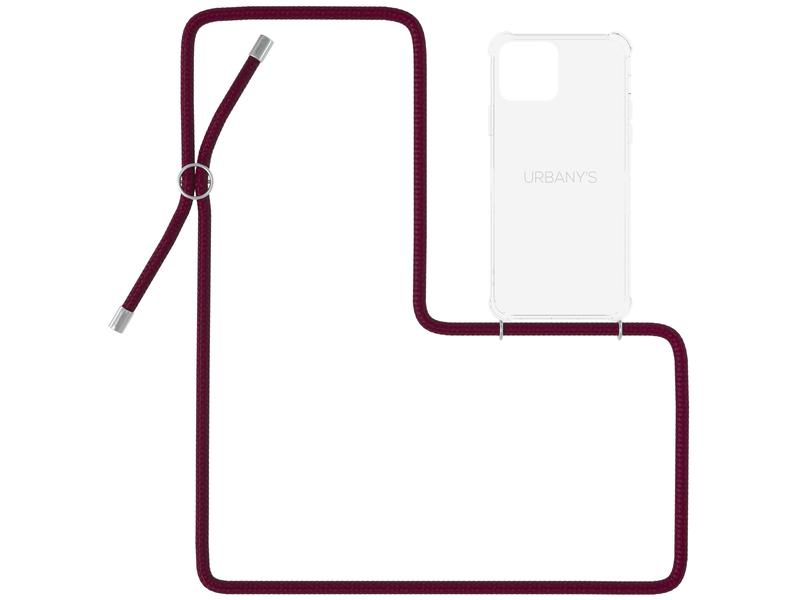 Urbany's Necklace Case iPhone 12 Pro Max Red Wine Transparent