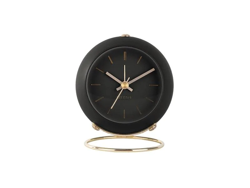 KARLSSON Klassischer Wecker Globe Schwarz