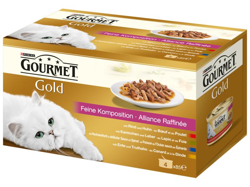 Purina Nassfutter Gourmet Gold Feine Komposition, 4 x 85 g