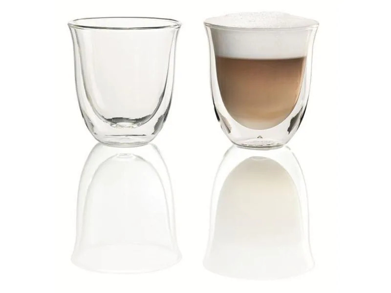 De'Longhi Cappuccino Becher 270 ml, 2 Stück, Transparent
