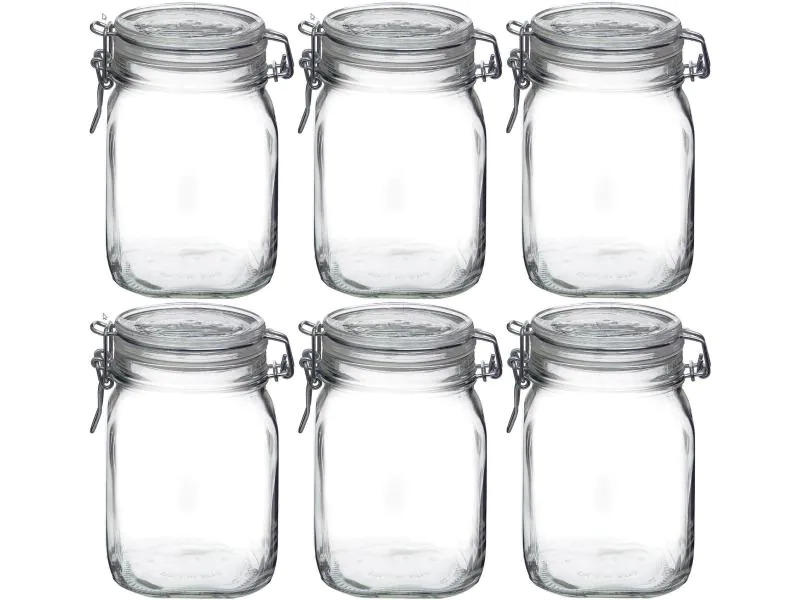 Bormioli Rocco Einmachglas Fido 1000 ml, 6 Stück 