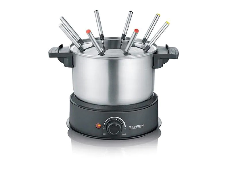 Severin Fondue-Set All-in-One 11 Teile, Schwarz/Silber