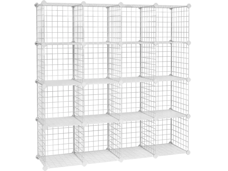 Songmics Regal mit Gitterwürfeln aus , Weiss
