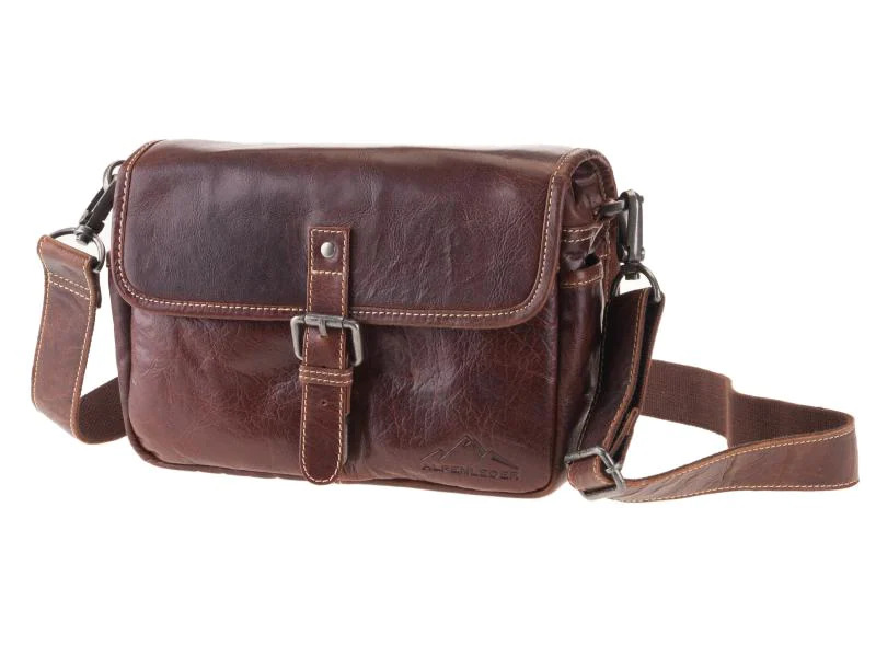 Alpenleder Kamera-Tasche Presse Braun