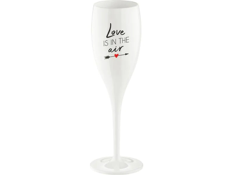 Koziol Sektglas Superglas Love is in the air 100 ml, 1 Stück, Weiss