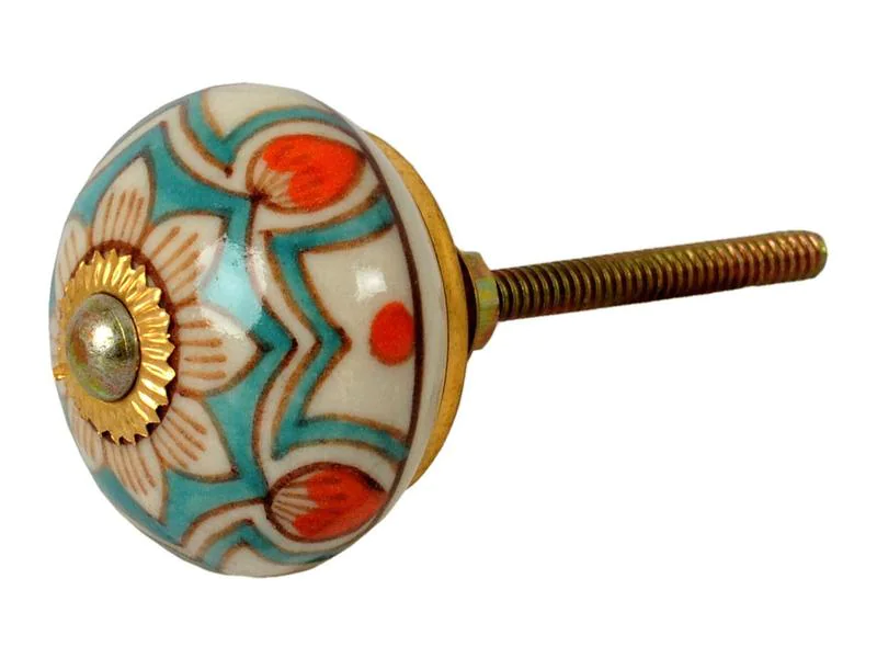 Tranquillo Möbelgriff handgemacht, Ø 4 cm, Mehrfarbig/Gold