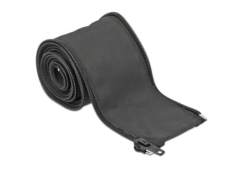 Delock Kabelschlauch 2 m x 25 mm, mit Reissverschluss Schwarz
