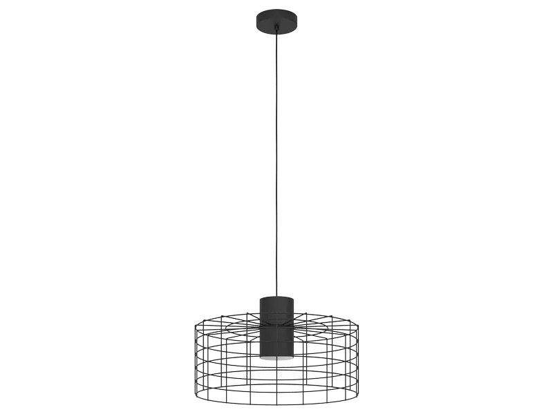 EGLO Leuchten Pendelleuchte MILLIGAN 1x E27 Schwarz/Weiss