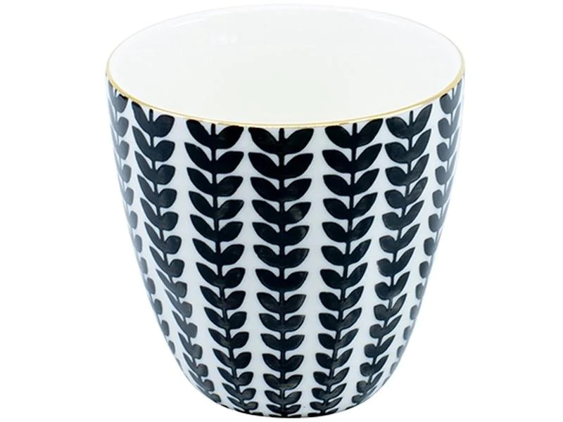 Kadastar Kaffeebecher Metropolitan Leaves 250 ml , Schwarz/Weiss