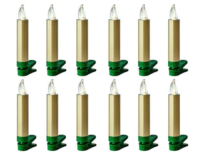Lumix LED Baumkerze SuperLight Mini, Gold, 12er-Starter Set