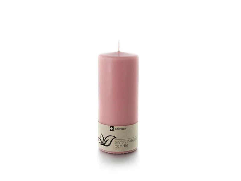 balthasar Zylinderkerze Swiss Natural Candle 19 x 8 cm Rosa