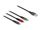 Delock USB-Ladekabel USB A - Lightning/Micro-USB B/USB C 1 m