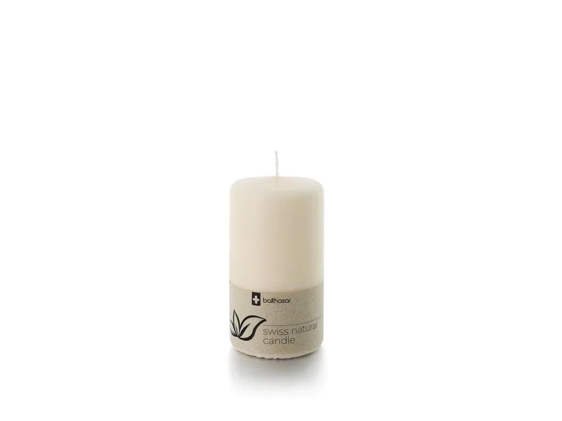 balthasar Zylinderkerze Swiss Natural Candle 12 x 6 cm Alt Weiss