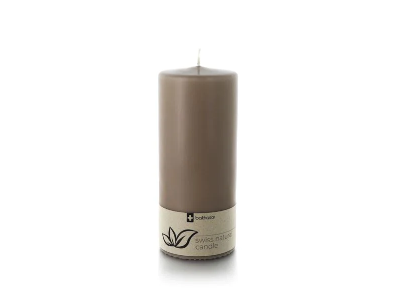 balthasar Zylinderkerze Swiss Natural Candle 15 x 6 cm Taupe
