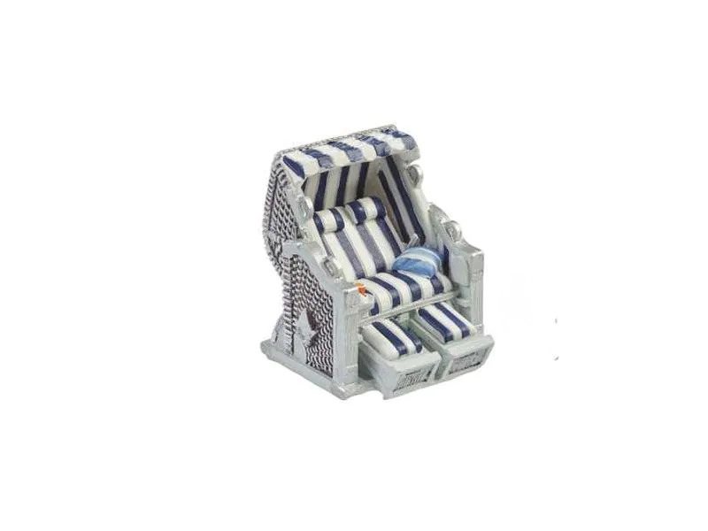 HobbyFun Mini-Figur Strandkorb 3.5 x 3.5 cm, Rot/Weiss