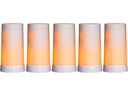 Star Trading LED-Kerzen Set Candle Diner Ø6.8 x 13 cm, Weiss, 5 Stk