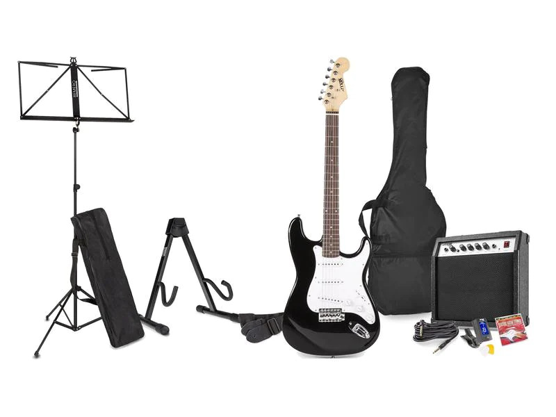 MAX E-Gitarre GigKit Kit Schwarz