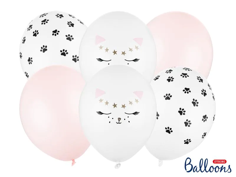 Partydeco Luftballon Cat mix Ø 30 cm, 6 Stück