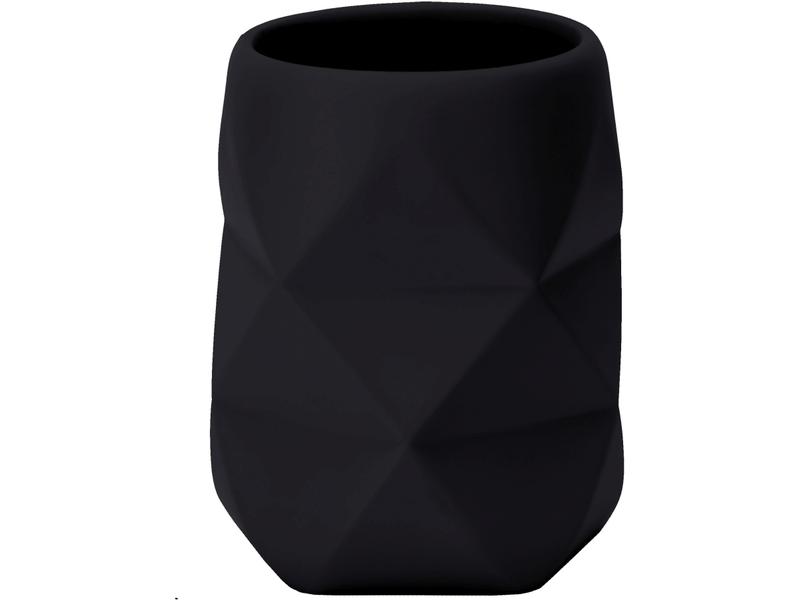 Kleine Wolke Zahnputzbecher Crackle Schwarz