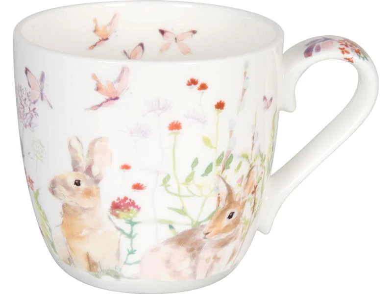 Könitz Kaffeetasse Spring Bunnies 420 ml , 1 Stück, Mehrfarbig