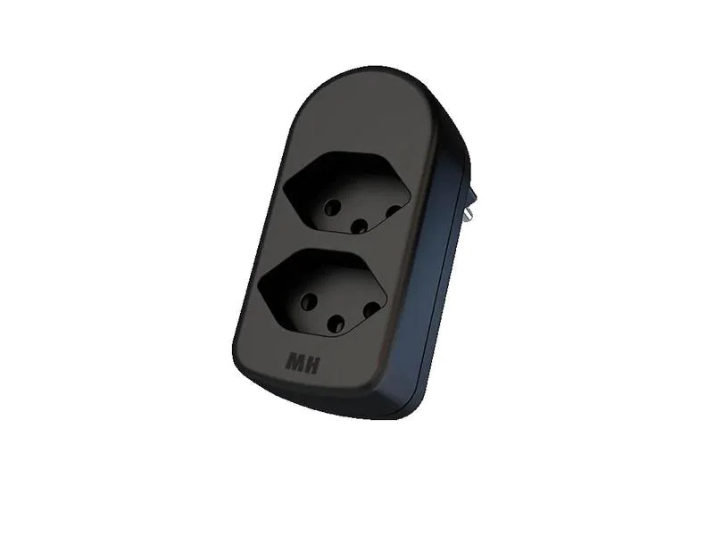 Max Hauri Mehrfachstecker maxADAPT 2 x T13, Schwarz