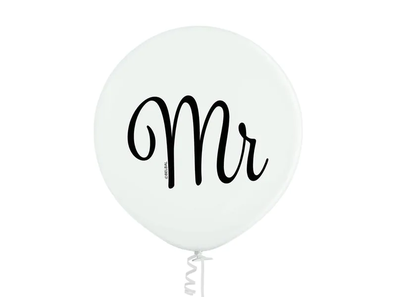Belbal Luftballon Mr Weiss, Ø 60 cm, 2 Stück
