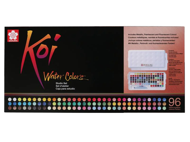 Talens Aquarellfarbe Koi Studio Set 96 Näpfchen, Mehrfarbig