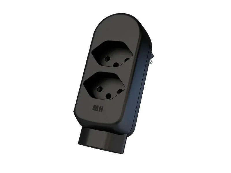 Max Hauri Mehrfachstecker maxADAPT 2 + 1 x T13, Schwarz