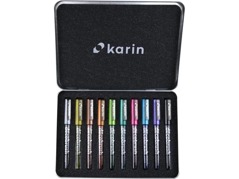 Karin Brushpen Metallic 28Z1 Metallfarben, 10 Stück