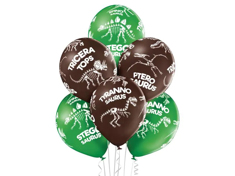 Belbal Luftballon Dino Skelets Braun/Grün, Ø 30 cm, 50 Stück