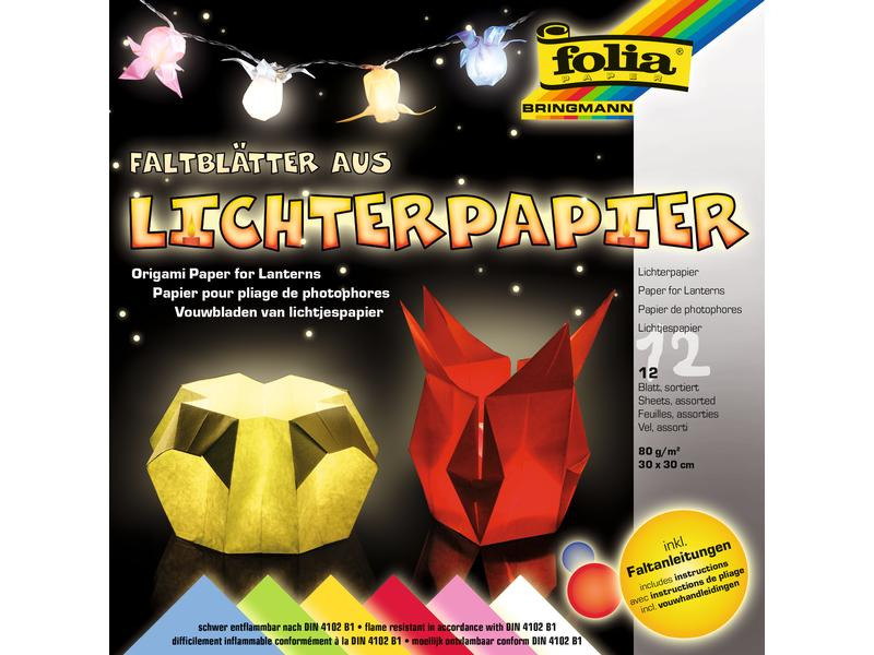 Folia Faltblätter 33 x 33 cm, 80 g/m²,  12 Stück, Mehrfarbig
