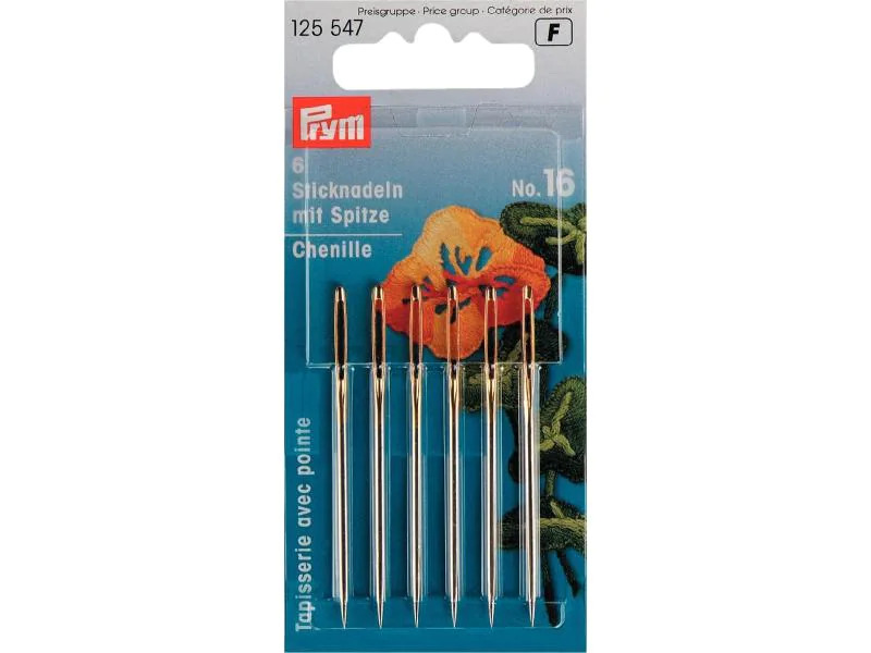 Prym Sticknadel Nr. 16 mit Spitze, 6 Stück