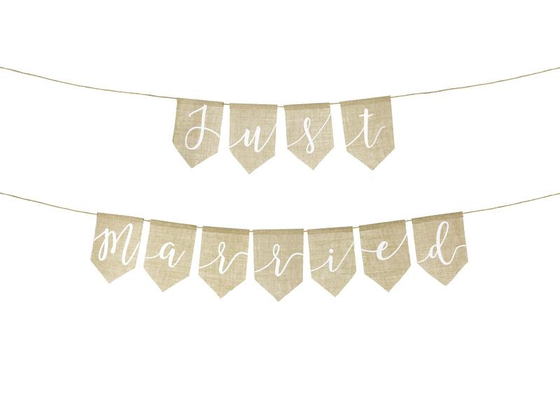 Partydeco Girlande Just Married Braun/Weiss