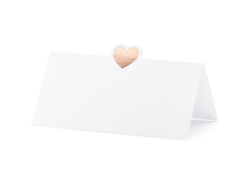 Partydeco Tischkarte Herz 10 x 5 cm, 10 Stück, Rosegold