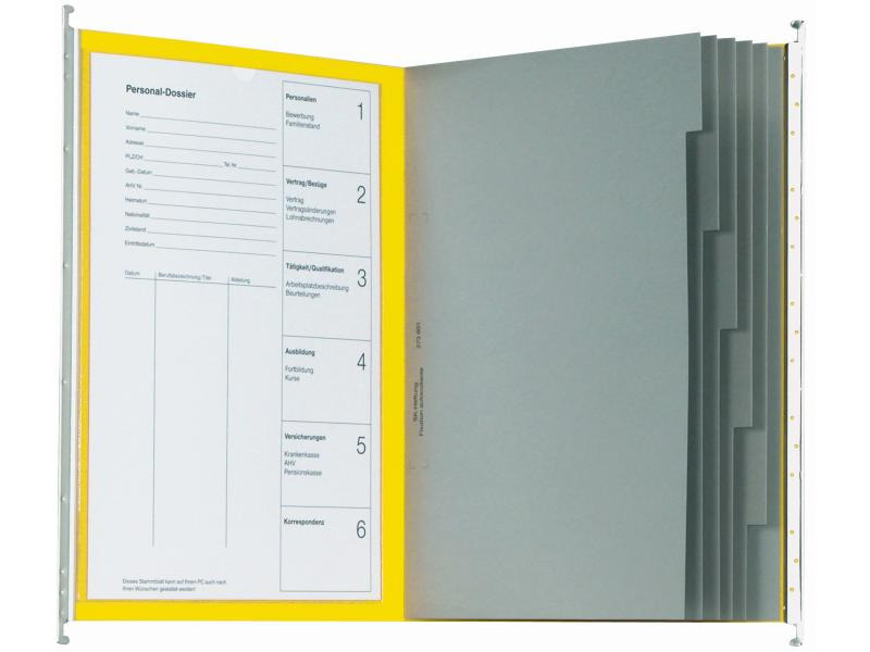 Biella Hängeregister Original Personaldossier Gelb, 10 Stück