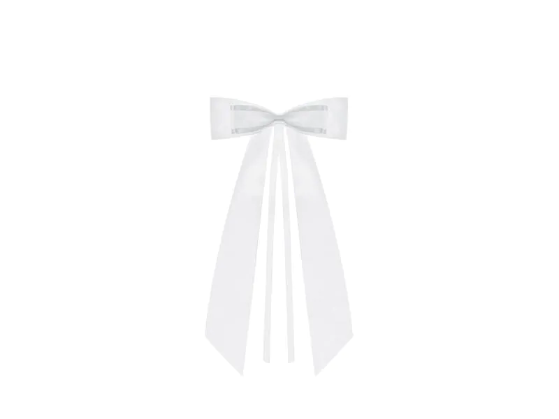 Partydeco Hochzeitsaccessoire Autodeko Schleife Satin 14 cm, Weiss