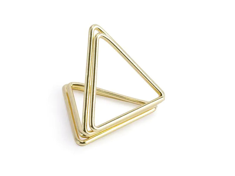 Partydeco Tischkarte Halter Triangel 2.3 cm, 10 Stück, Gold