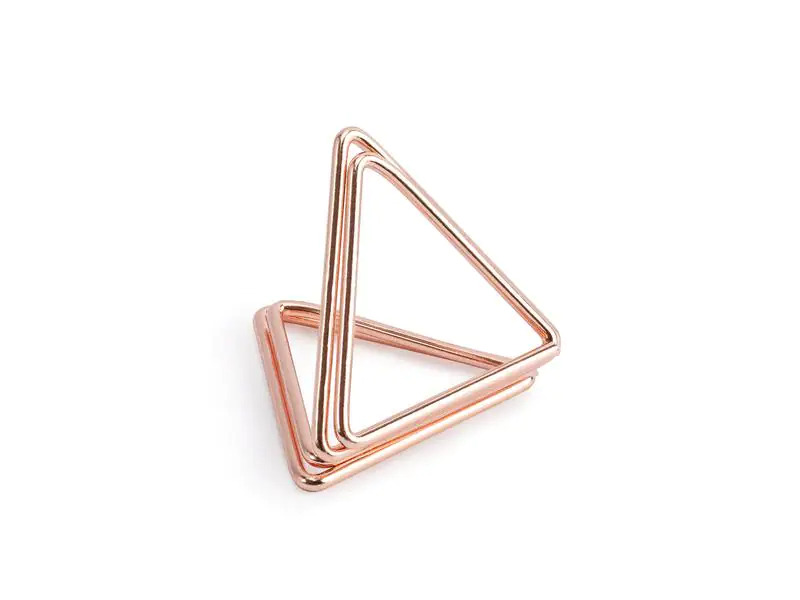Partydeco Tischkarte Halter Triangel 2.3 cm, 10 Stück, Rosegold