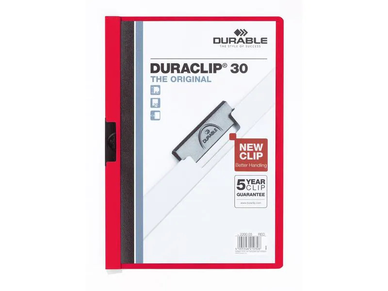DURABLE Klemmhefter Duraclip 30 A4, Rot