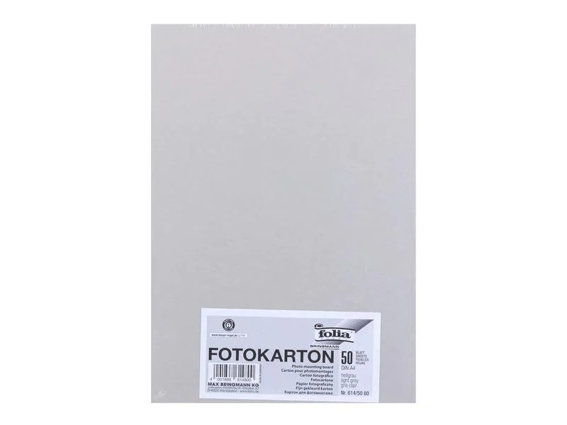 Folia Fotokarton A4, 300 g/m², 50 Blatt, Hellgrau