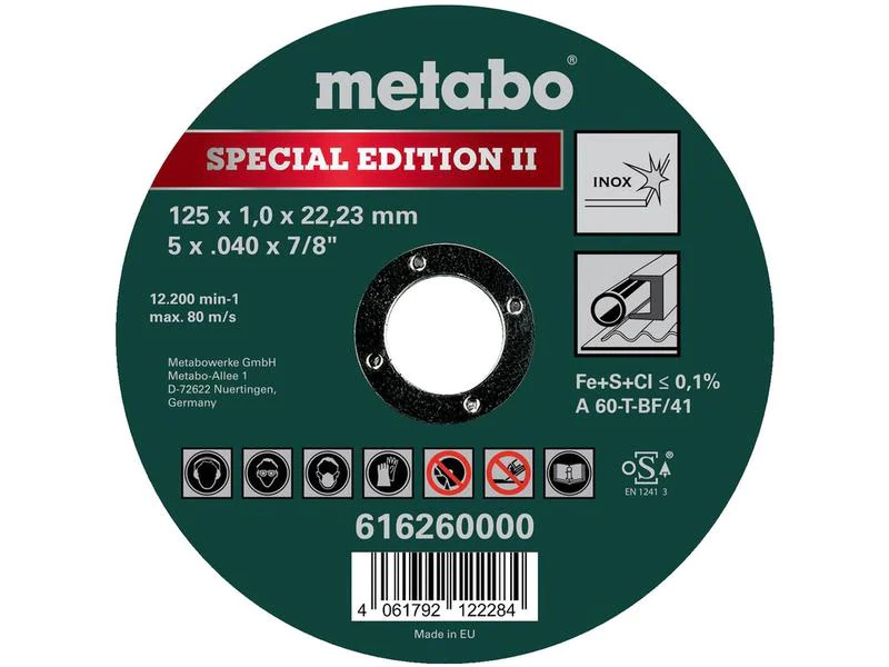Metabo Trennscheibe 125 x 1.0 x 22.23 mm, Inox, Special Edition II