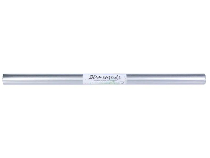 Folia Seidenpapier Blumenseide, 50 x 70 cm Silber