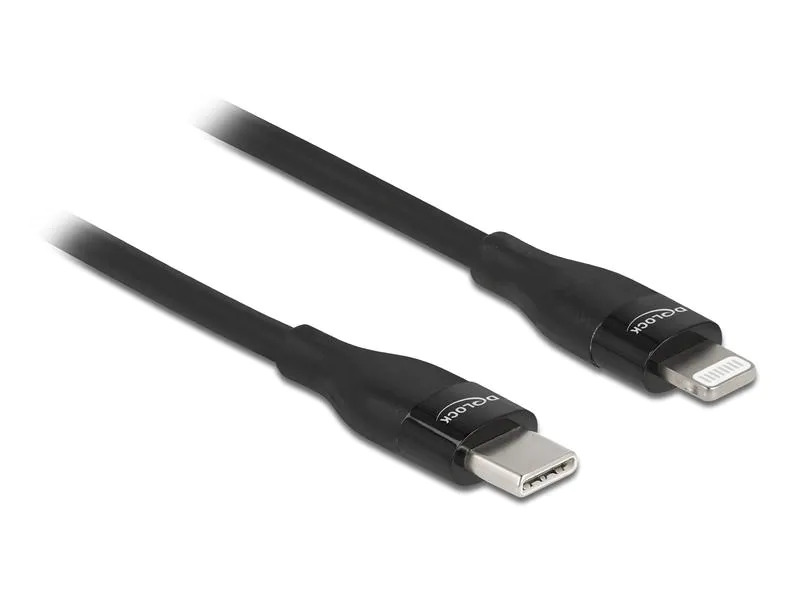 Delock USB-Kabel USB C - Lightning 1 m, Schwarz