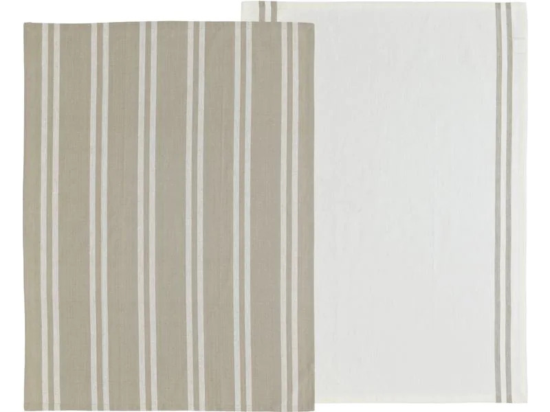 Södahl Geschirrtuch-Set Soft 2 Stück, Beige/Hellgrau